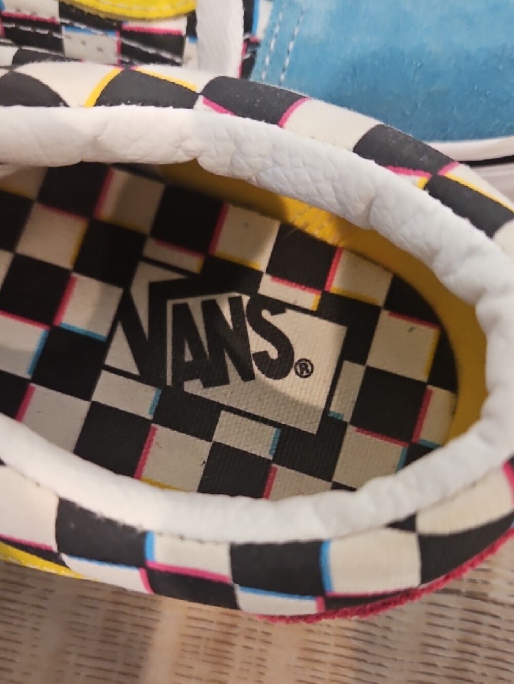 Vans Checkerboard Multi-Color Old Skool Sneakers - Blue/Yellow/Pink/Black - Picture 2 of 5